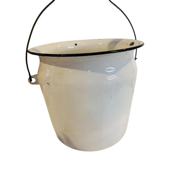 Porcelain Enameled Ware List Buffalo NY Flintstone Pail 9" Bucket - Picture 5 of 7